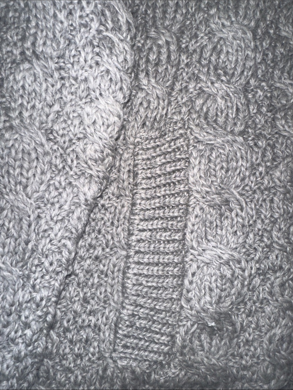 Double Collar Zip Merino Aran Cardigan XL - Picture 4 of 5